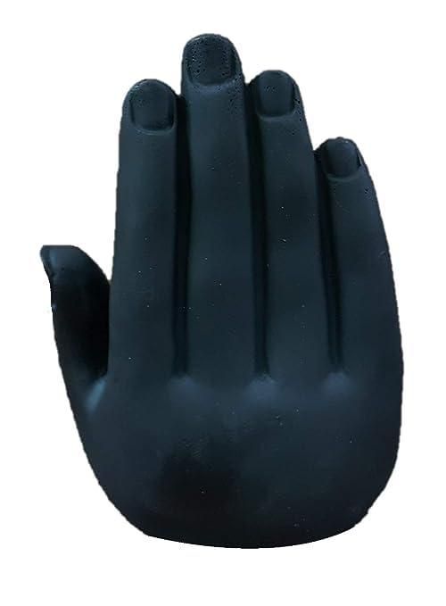 Black-Golden Handcrafted Meditating Palm Buddha Idol i6r2ja-hp