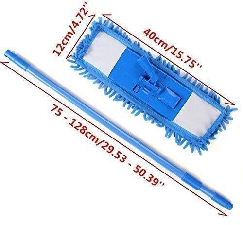 Mop-Wet and Dry Cleaning Flat Microfiber Floor Cleaning Mop with Telescopic Long Handle Dry Mop i6r2ja-hp
