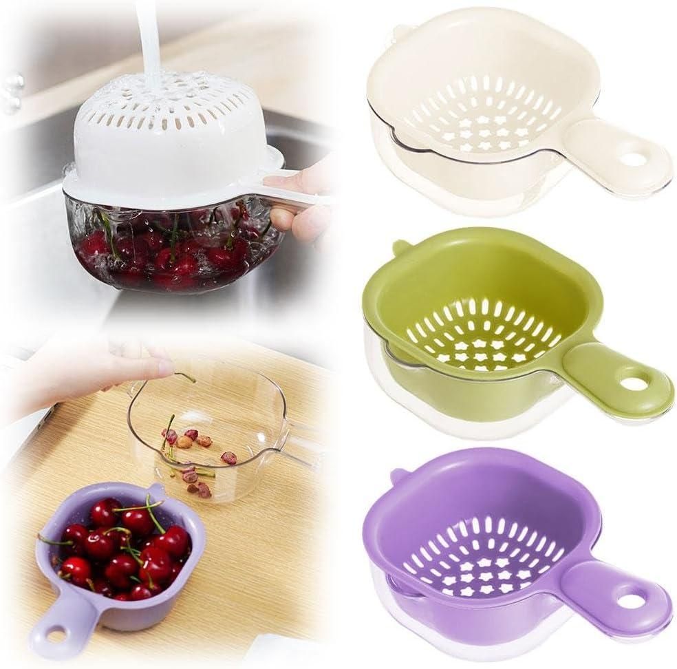 2in1 Fruit Cleaning Bowl with Strainer Container