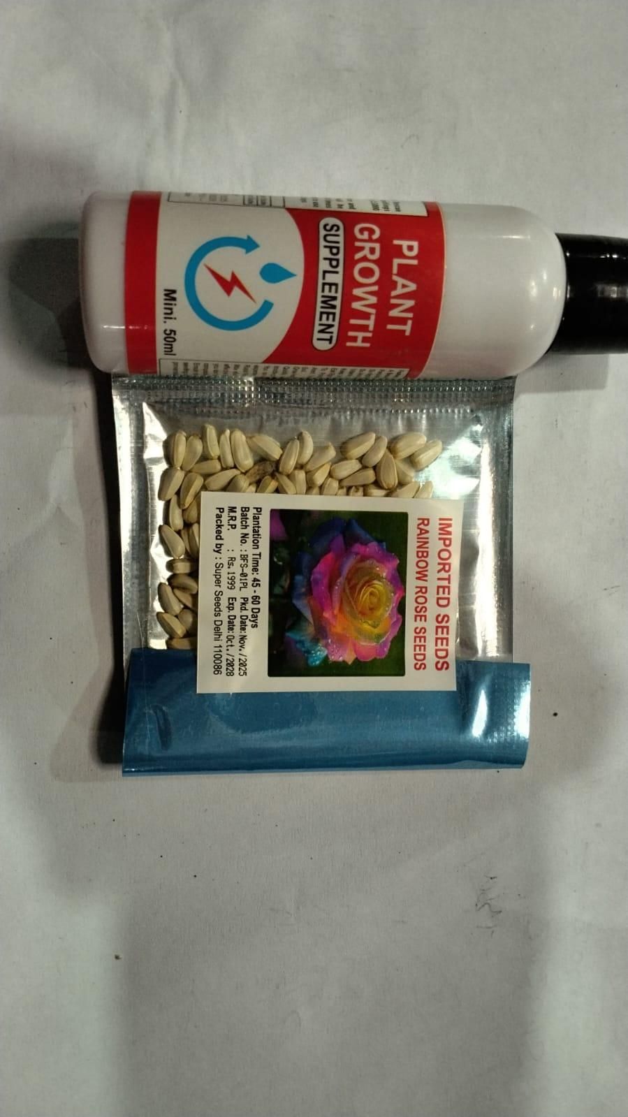 Rainbow Rose Seeds with Free Plant Growth Serum Pack of 2 i6r2ja-hp