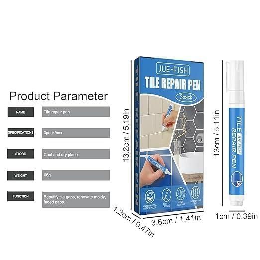 Tile Repair Pen (Pack of 2) Grout Pen for Bathroom, Kitchen, Floor & Wall Tiles i6r2ja-hp