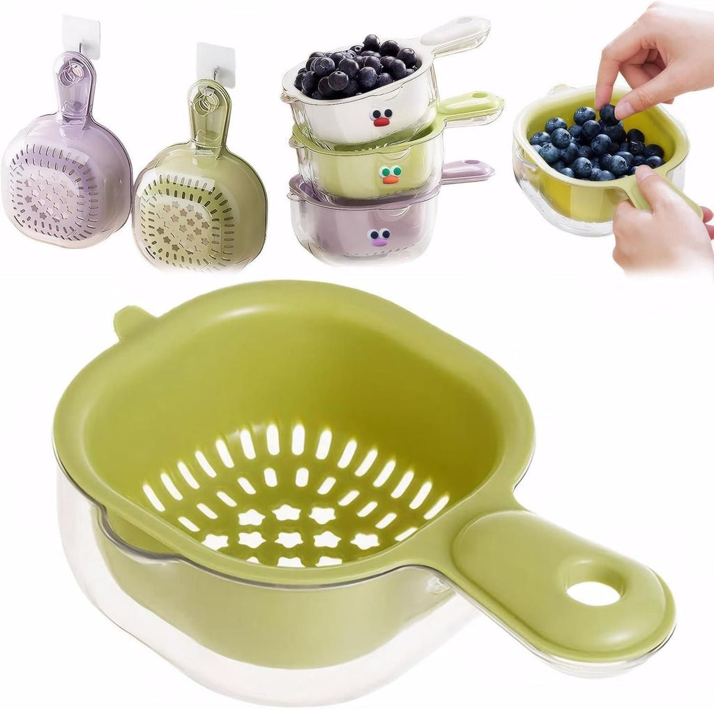 2in1 Fruit Cleaning Bowl with Strainer Container