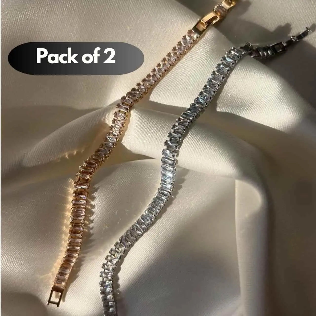 Emerald Diamond Tennis Bracelet Pack of 2 i6r2ja-hp