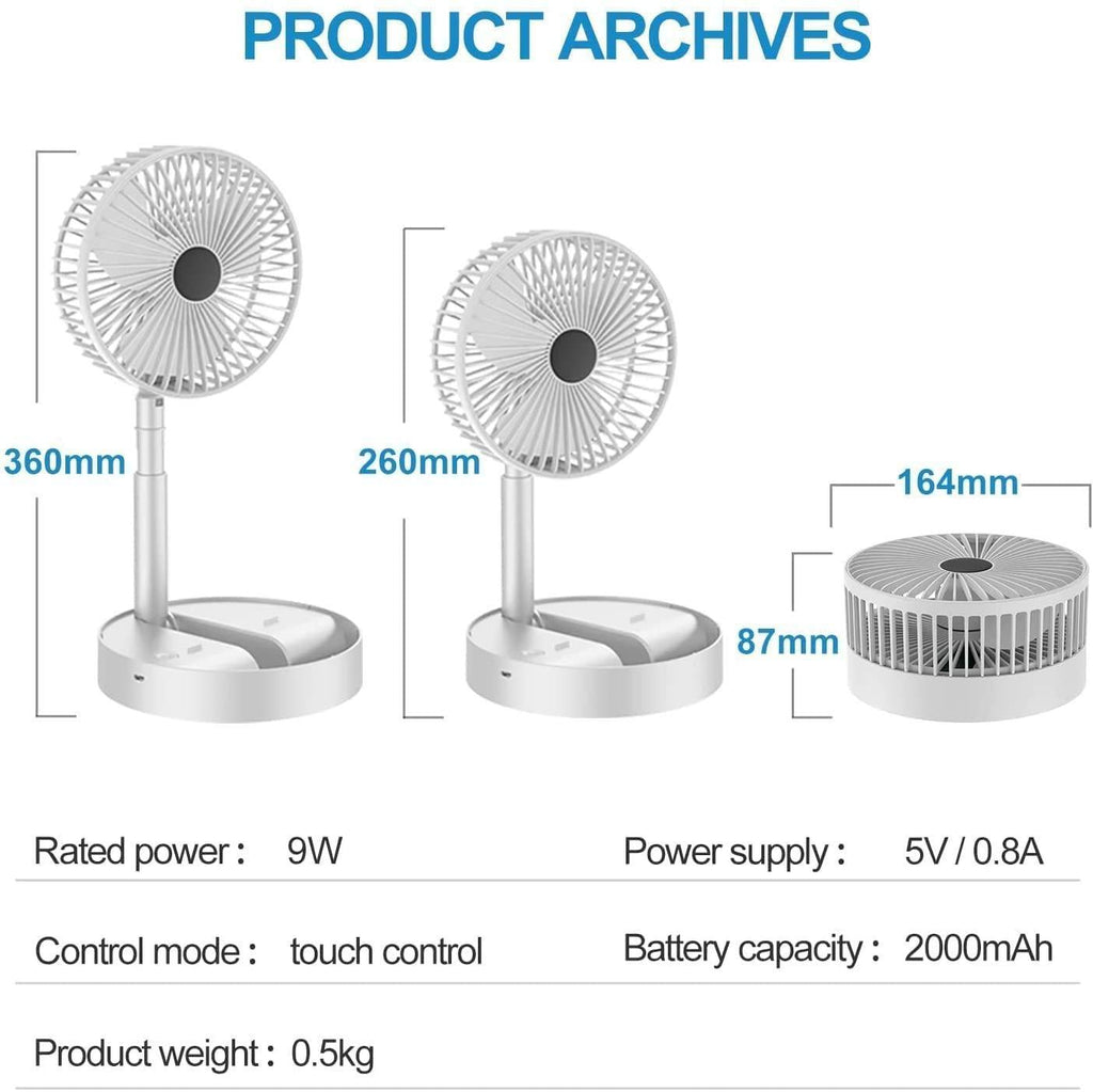 Powerful Rechargeable High Speed Table Desk Fan i6r2ja-hp