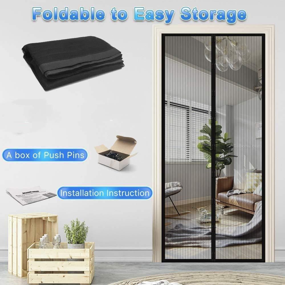 Door Curtain-Mesh Screen Net Home Magnetic Foldable Anti Mosquito Door Curtain i6r2ja-hp