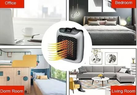 Portable Turbine Heater Wall-Mounted Electric Convector Heater ? Silent Infrared Fan Stove for Bathroom, Bedroom & Greenhouse | Energy-Saving Small Indoor Room Heater 220V (MULTI) i6r2ja-hp