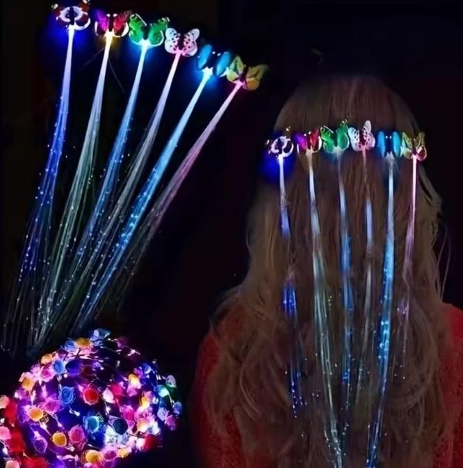 LED Flashing Light  Butterfly Hair Clip (Pack of 2 )