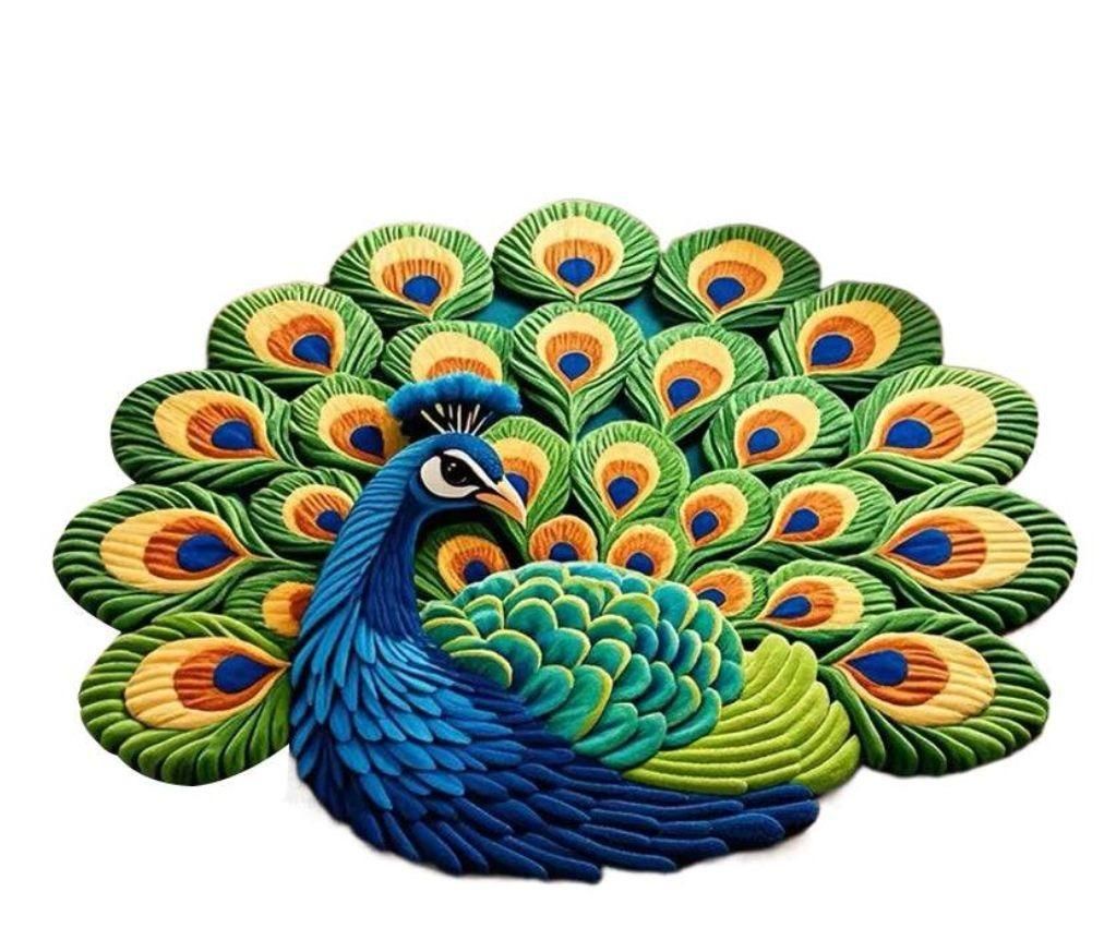 Non-Slip Peacock Mat (Pack of 2)