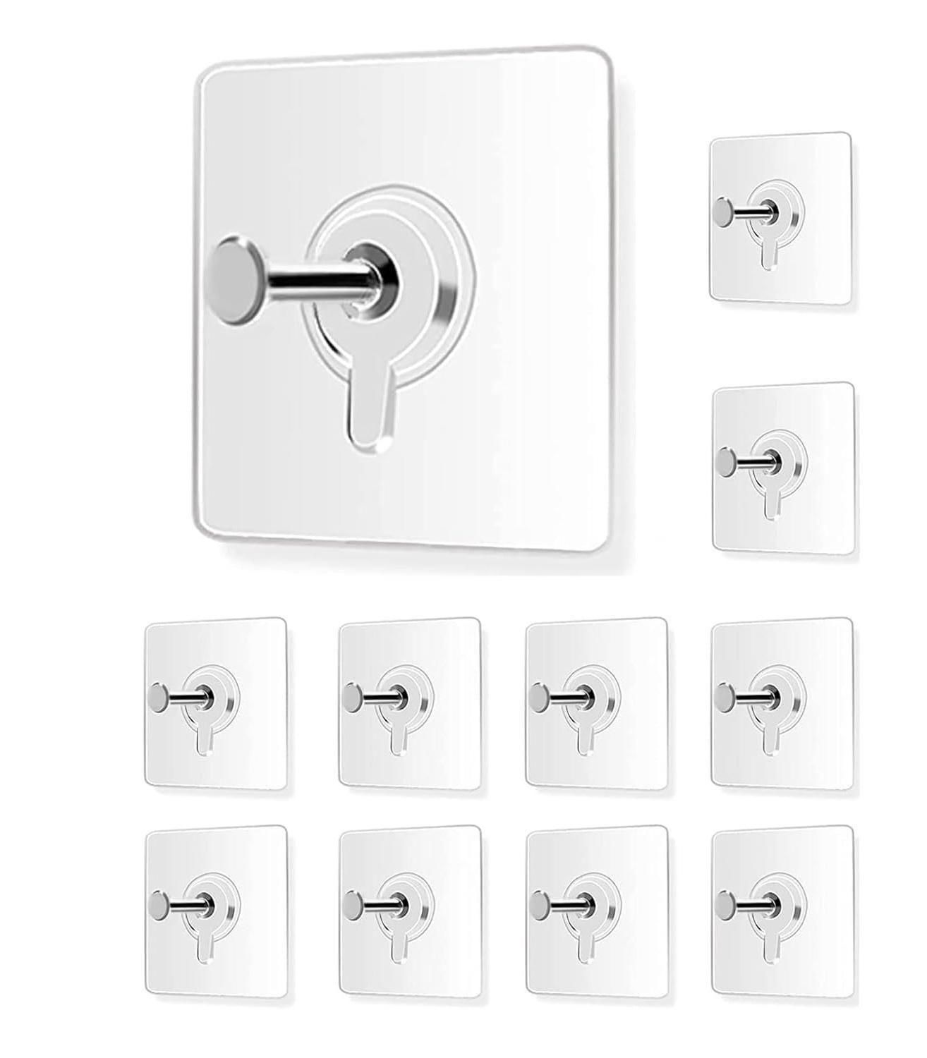 Self Adhesive Hooks for Wall Heavy Duty Strong Nail Free for Hanging Photo Frame Hook (Pack of 20/30) i6r2ja-hp