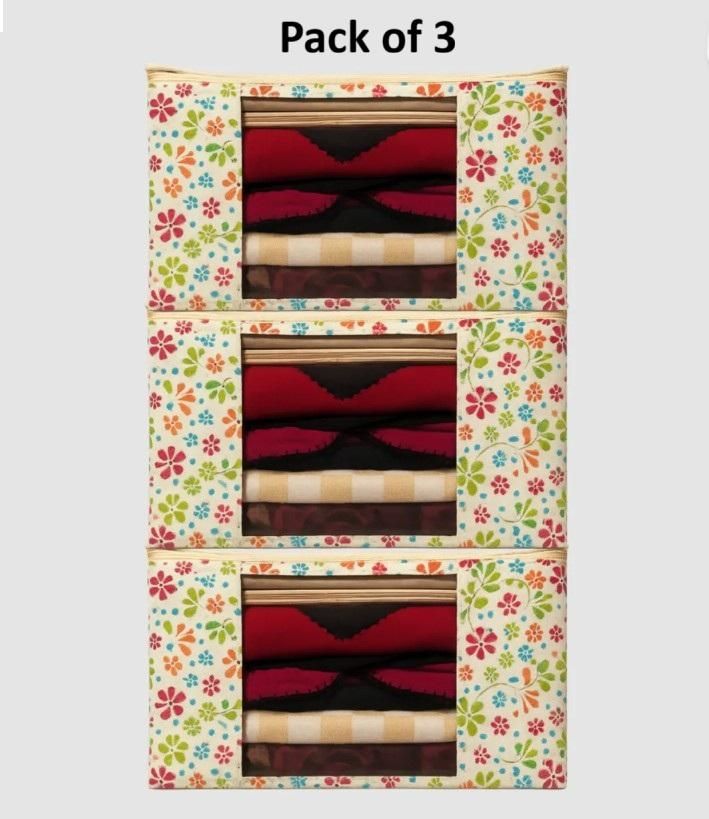 High Quality Ivory Flower Printed Saree Cover i6r2ja-hp