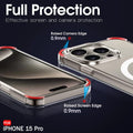 Magnetic Clear Case for Apple Iphone 15 Pro Max | MagSafe Compatible Transparent Shockproof TPU Back Cover | Wireless Charging Support | Scratch & Drop Protection | Transparent