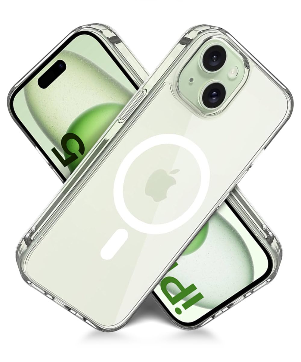 Back Cover for Apple iPhone 15, Caseex Clear Magnetic Hard PC Case for iPhone 15  (Transparent, Magsafe, Pack of: 1)