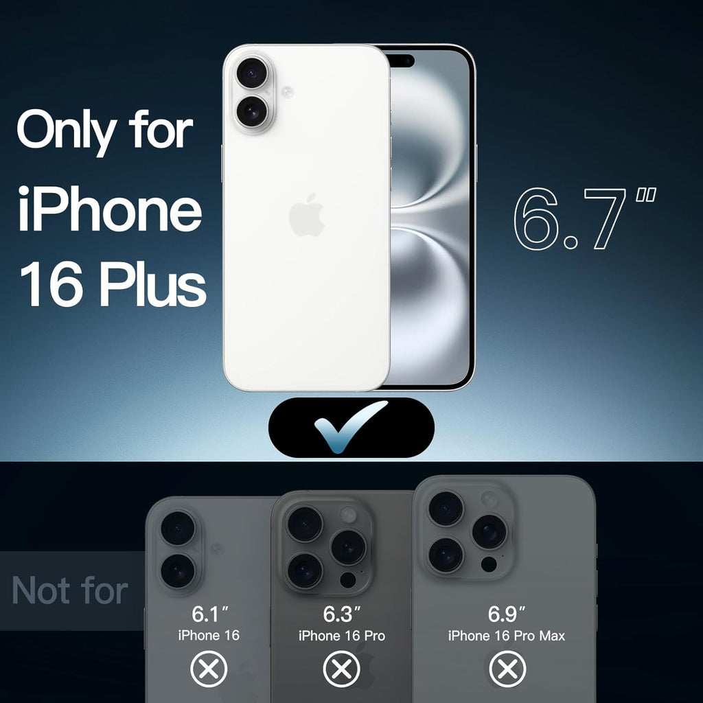 iPhone 16 Plus Magnetic Transparent Case | Shock Proof Design & Camera Protection | Magsafe Wireless Charging case for iPhone 16 Plus | Sleek Hard Crystal Cover - Clear Back