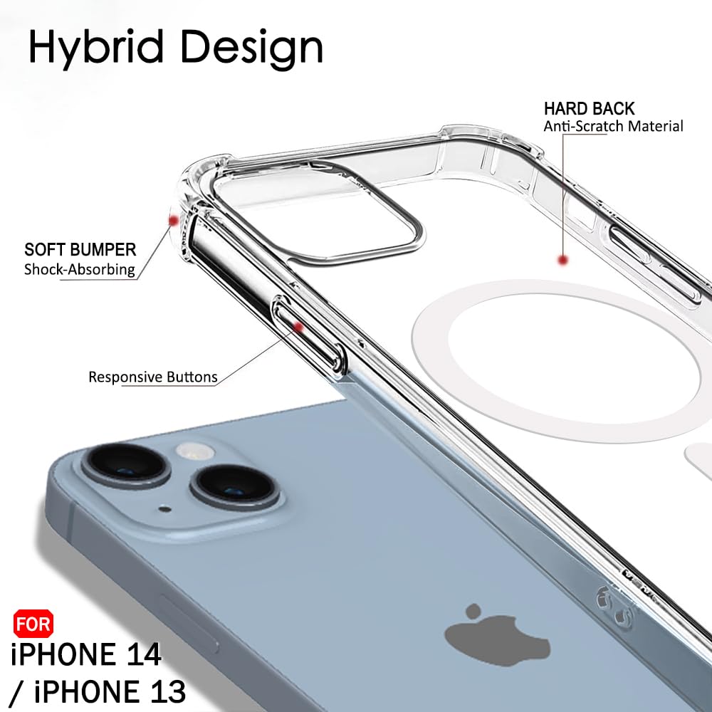 Back Cover for Apple iPhone 13 Apple Iphone 13  (Transparent, Magsafe, Pack of: 1)