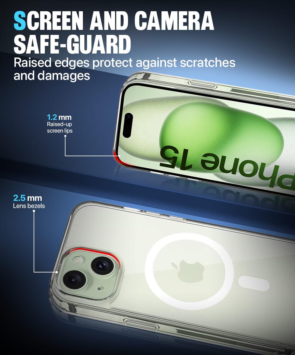 Back Cover for Apple iPhone 15, Caseex Clear Magnetic Hard PC Case for iPhone 15  (Transparent, Magsafe, Pack of: 1)