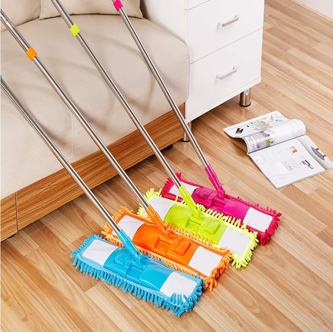 Mop-Wet and Dry Cleaning Flat Microfiber Floor Cleaning Mop with Telescopic Long Handle Dry Mop i6r2ja-hp