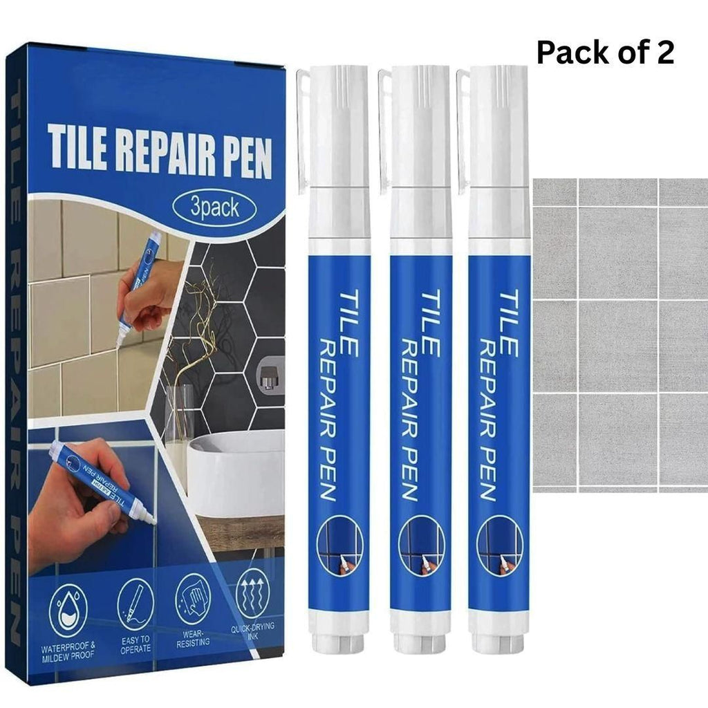 Tile Repair Pen (Pack of 2) Grout Pen for Bathroom, Kitchen, Floor & Wall Tiles i6r2ja-hp