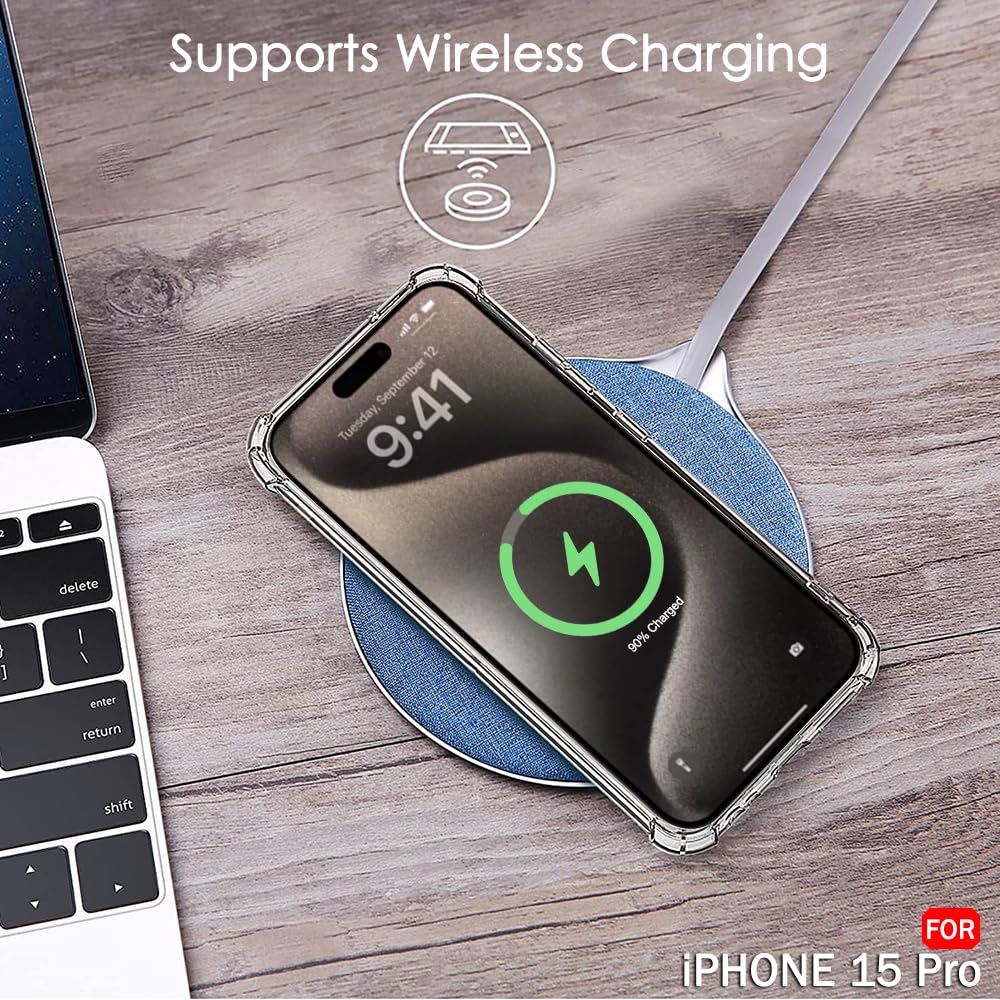 Magnetic Clear Case for Apple Iphone 15 Pro Max | MagSafe Compatible Transparent Shockproof TPU Back Cover | Wireless Charging Support | Scratch & Drop Protection | Transparent