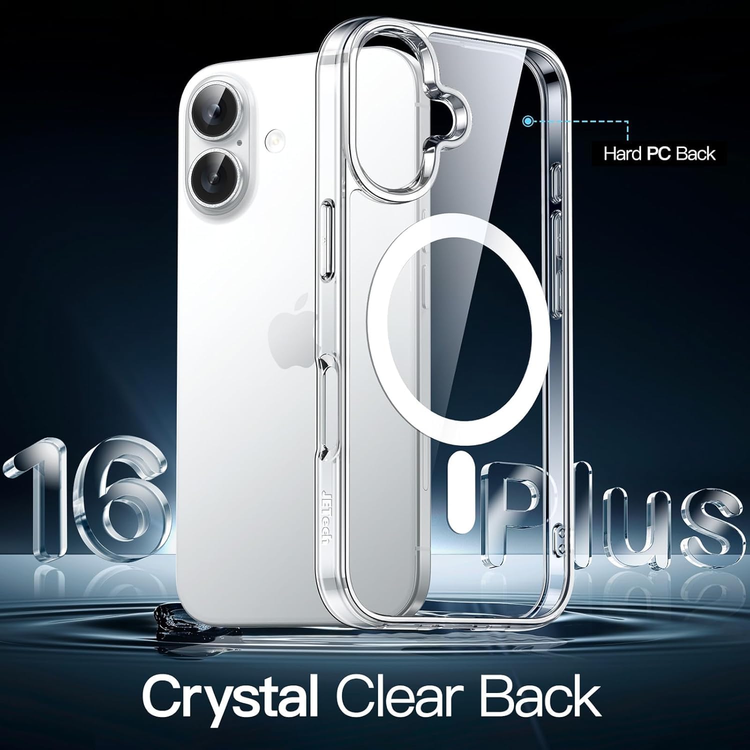 iPhone 16 Plus Magnetic Transparent Case | Shock Proof Design & Camera Protection | Magsafe Wireless Charging case for iPhone 16 Plus | Sleek Hard Crystal Cover - Clear Back