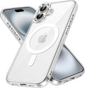 iPhone 16 Plus Magnetic Transparent Case | Shock Proof Design & Camera Protection | Magsafe Wireless Charging case for iPhone 16 Plus | Sleek Hard Crystal Cover - Clear Back