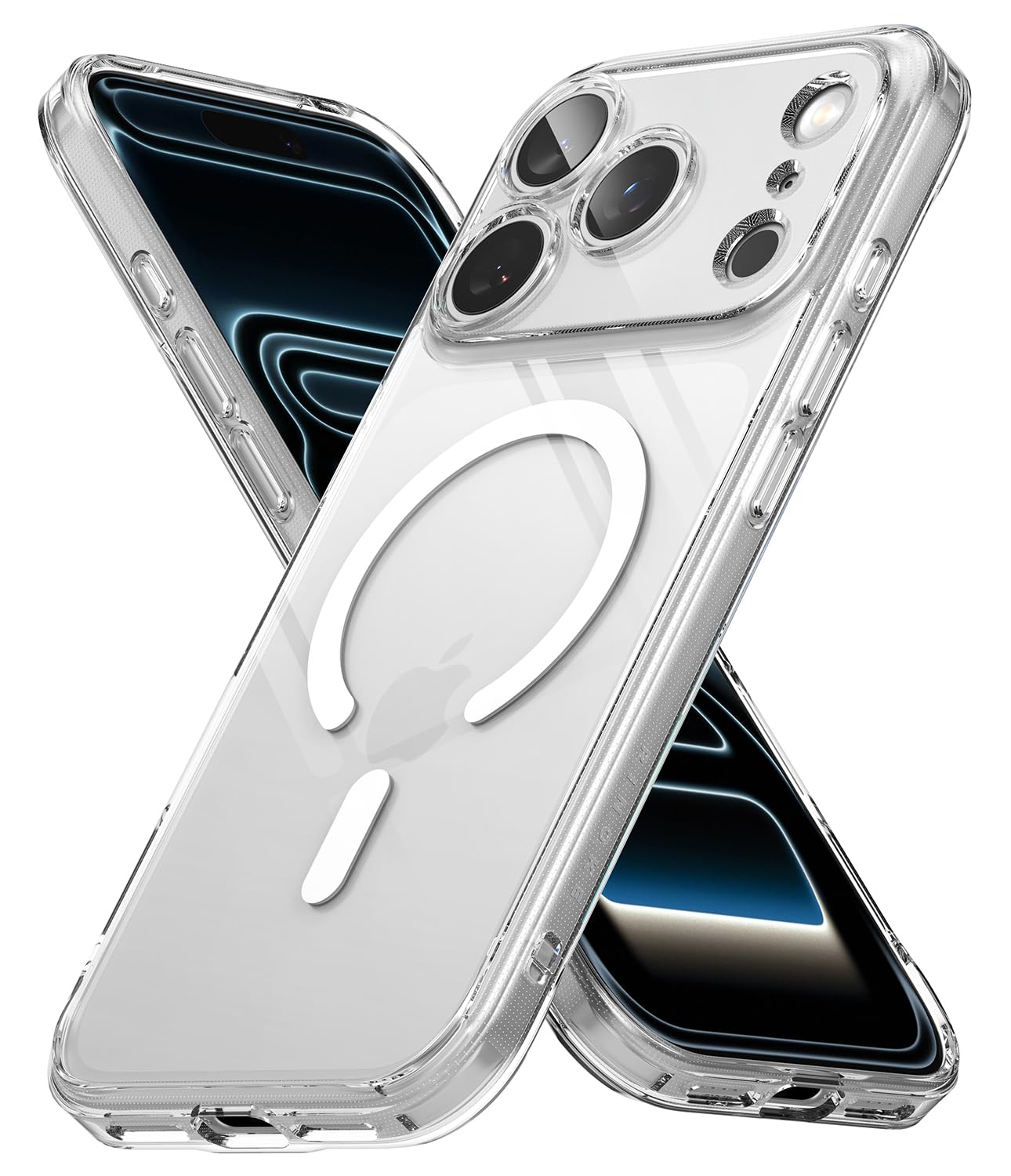 Back Cover for iPhone 17 Pro Max, MagSafe Transparent Hard | Shockproof Scratch Resistant Case  (Transparent, Magsafe, Pack of: 1)