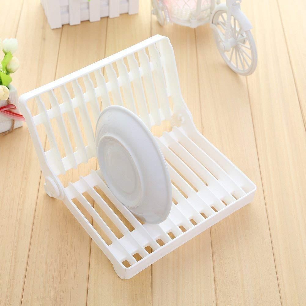Folding Plastic Kitchen Dish Rack Stand for Kitchen Dinner Plate Holder, Multi Color- 1 Piece i6r2ja-hp