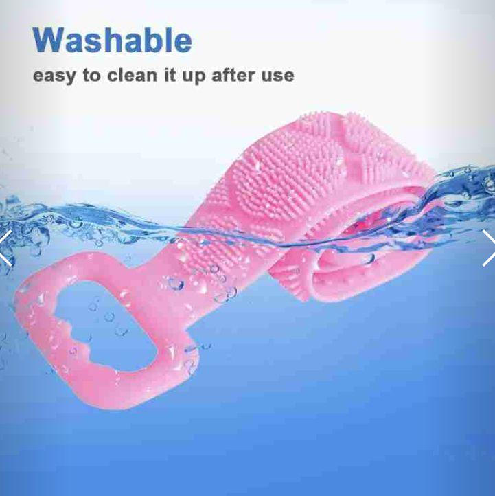 Silicone Body Back Scrubber Double Side Bathing Brush for Skin Deep Cleaning i6r2ja-hp