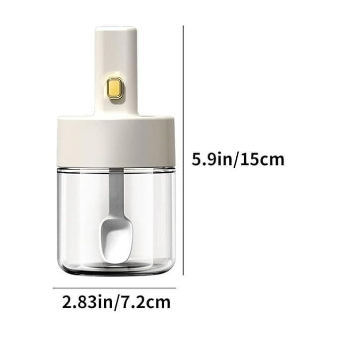 Luxury Glass Telescopic Seasoning Tank with Integrated Spoon Lid i6r2ja-hp