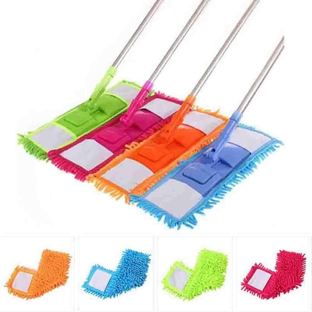 Mop-Wet and Dry Cleaning Flat Microfiber Floor Cleaning Mop with Telescopic Long Handle Dry Mop i6r2ja-hp