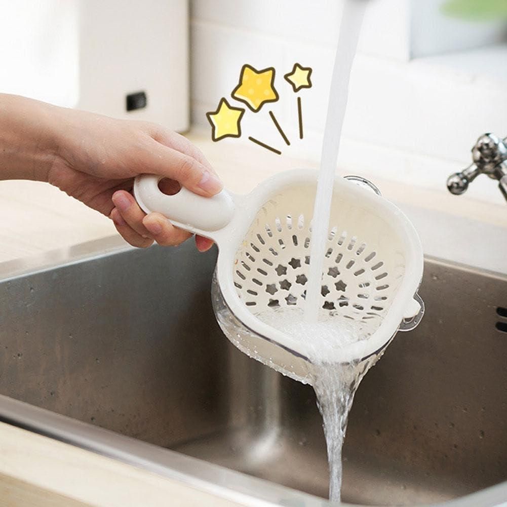 2in1 Fruit Cleaning Bowl with Strainer Container