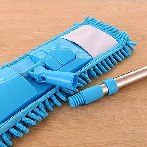 Mop-Wet and Dry Cleaning Flat Microfiber Floor Cleaning Mop with Telescopic Long Handle Dry Mop i6r2ja-hp