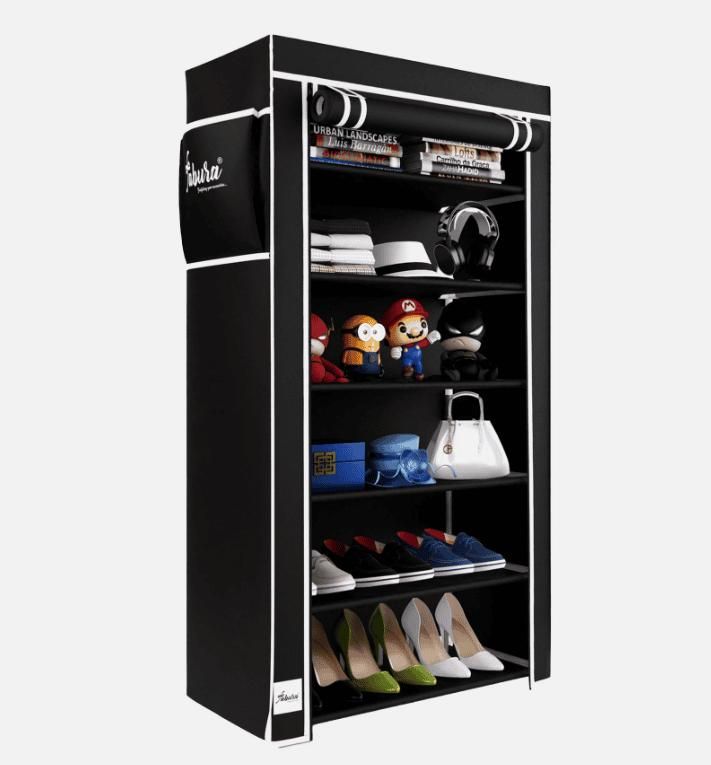 6 Rack Collapsible Wardrobe Cabinet and Shoe Rack i6r2ja-hp