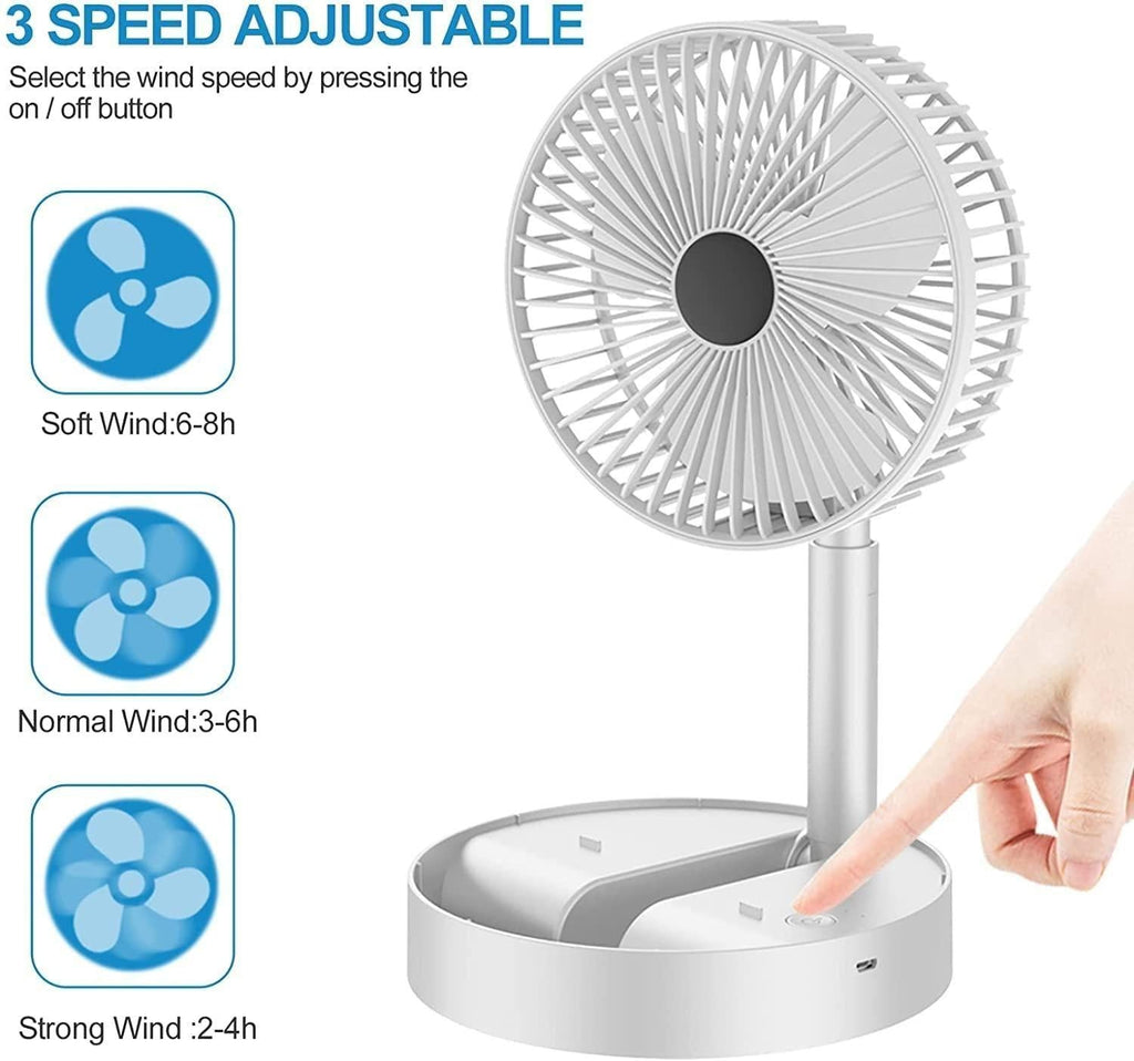 Powerful Rechargeable High Speed Table Desk Fan i6r2ja-hp