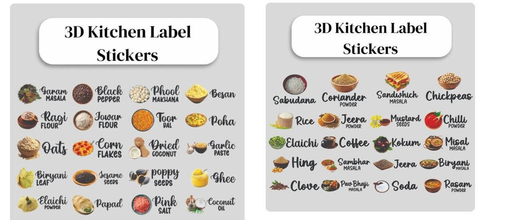 Waterproof Kitchen Spice Jar Label Stickers (Pack of 1 - 60 Stickers) i6r2ja-hp