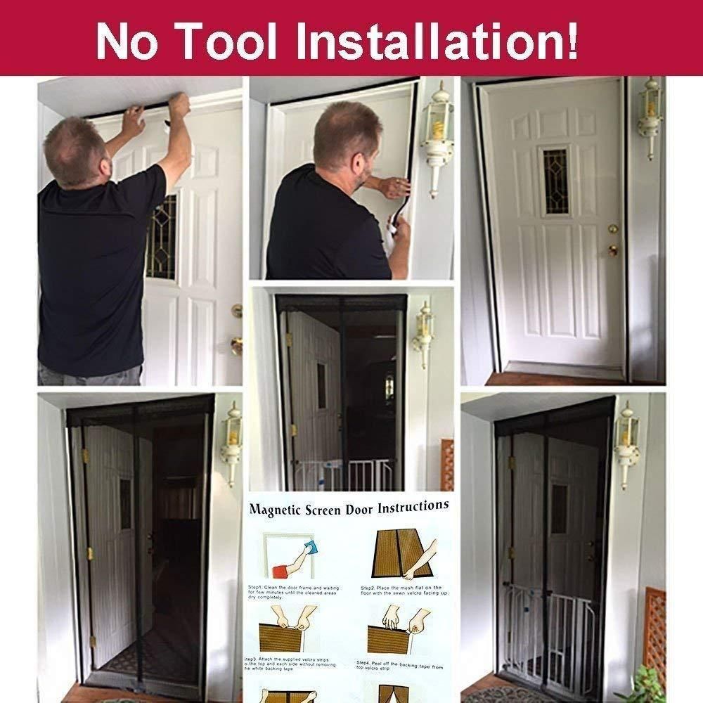 Door Curtain-Mesh Screen Net Home Magnetic Foldable Anti Mosquito Door Curtain i6r2ja-hp