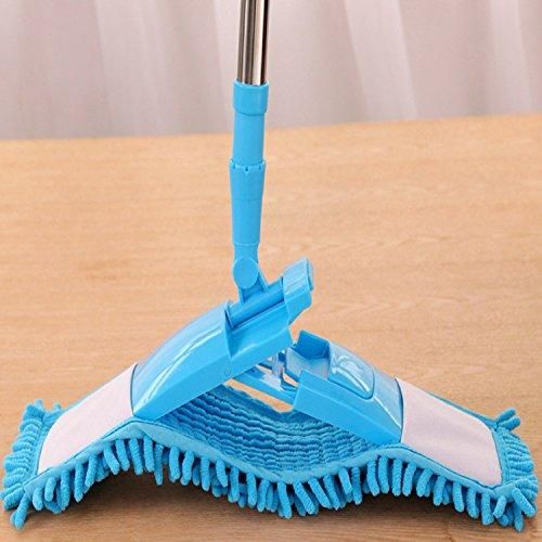 Mop-Wet and Dry Cleaning Flat Microfiber Floor Cleaning Mop with Telescopic Long Handle Dry Mop i6r2ja-hp