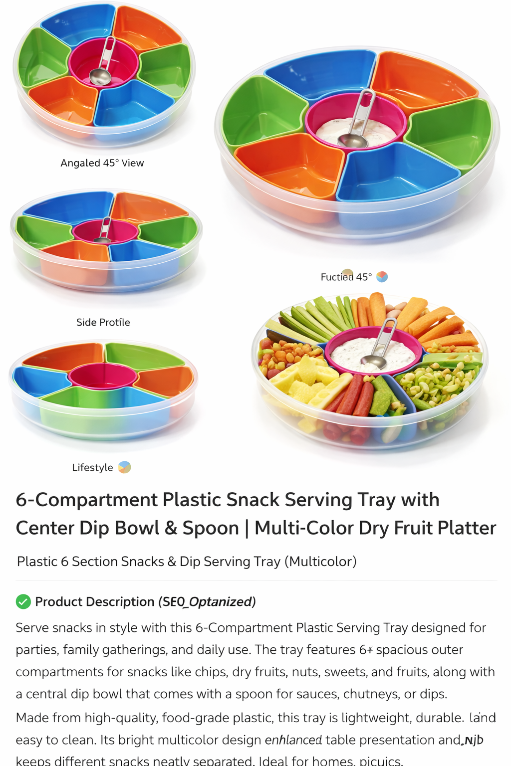 Masala Spice , Plastic Square 7 Sections Multipurpose Masala Rangoli Dabba Set 1 Piece Spice Set(trendy jars & containers)