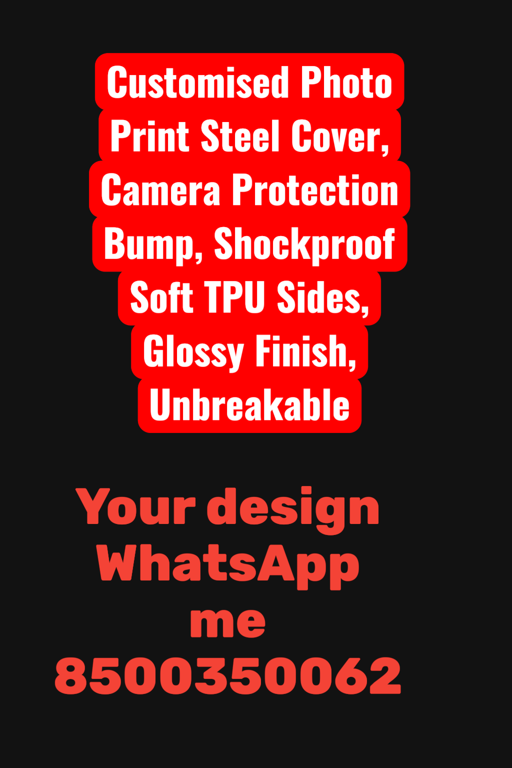 Customized Mobile Case – Personal Photo Printed Back Cover for All Mobile Models