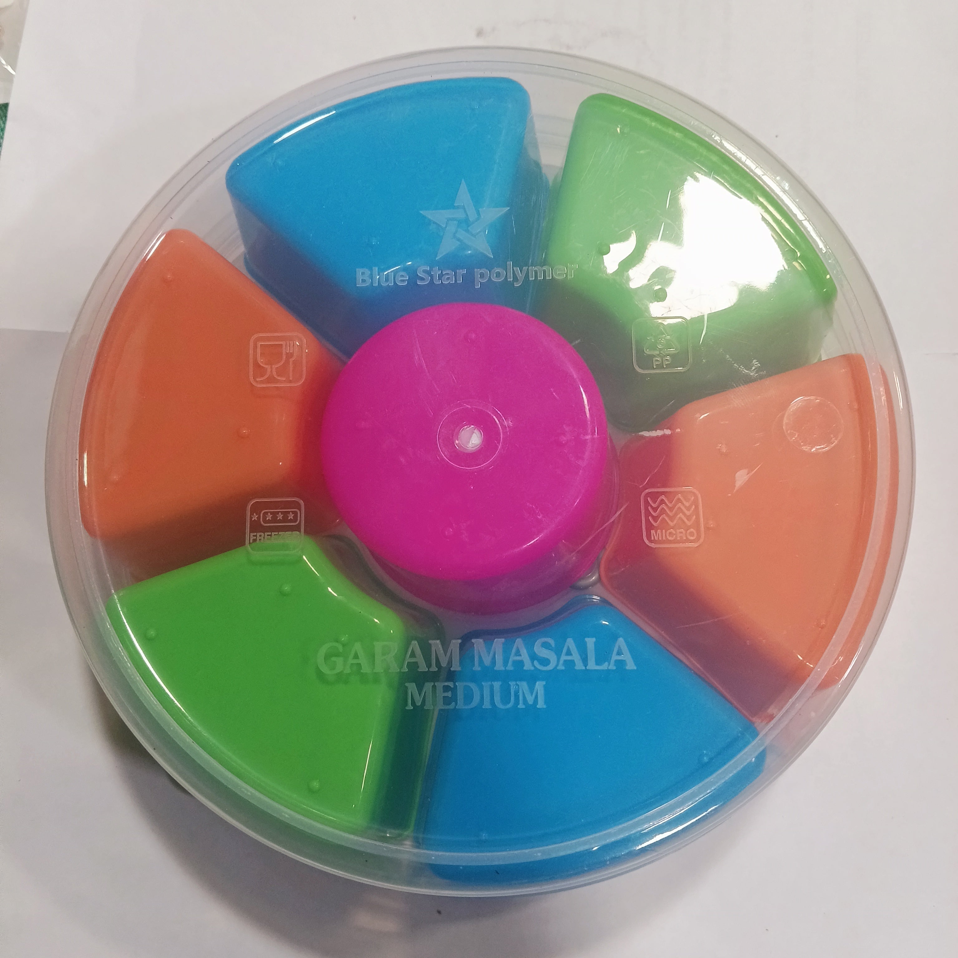 Masala Spice , Plastic Square 7 Sections Multipurpose Masala Rangoli Dabba Set 1 Piece Spice Set(trendy jars & containers)