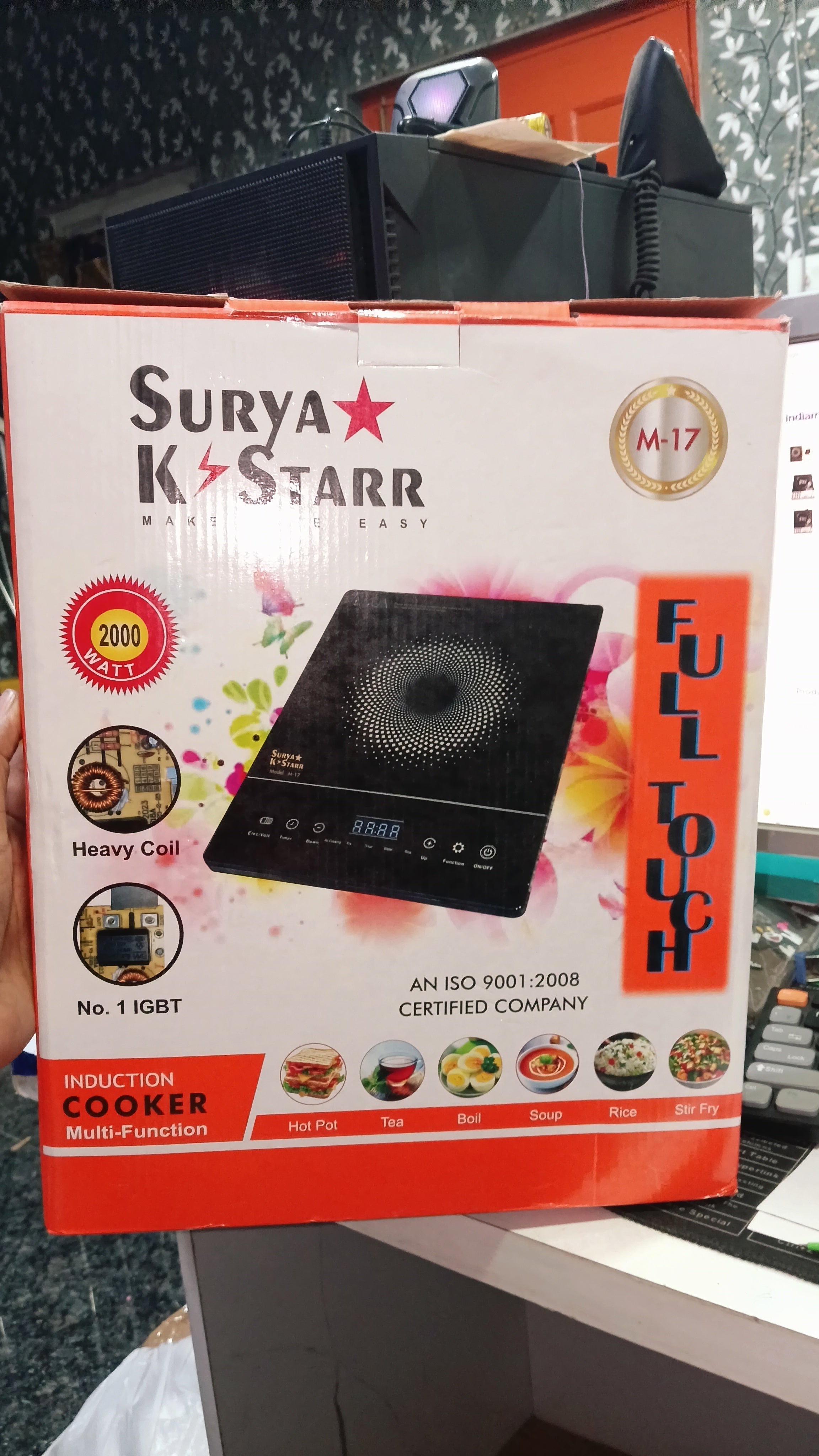 Surya K Starr M-17 Induction Cooktop 2000 Watt | Full Touch Control | Multi-Function Electric Induction Stove