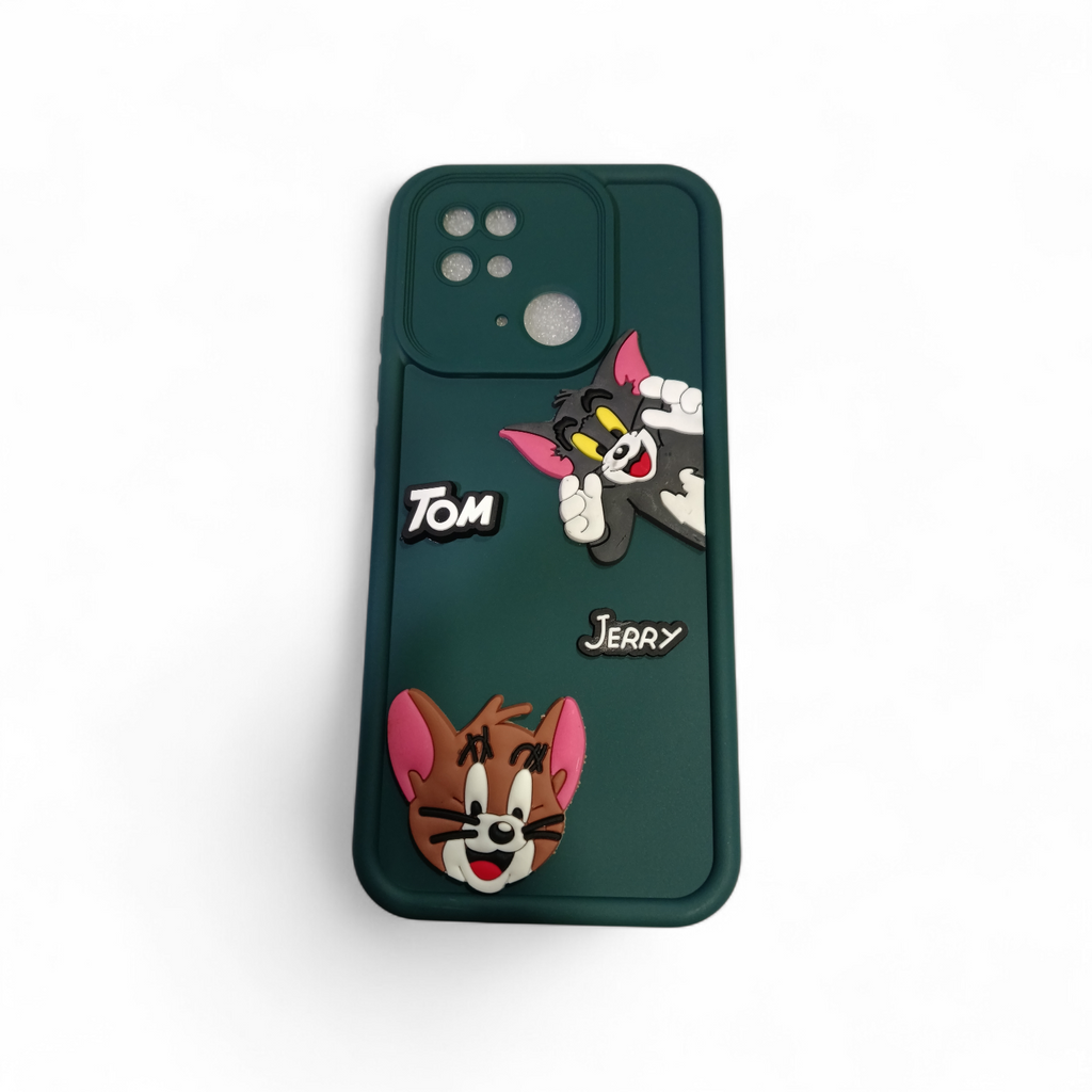 Cute Tom & Jerry 3D Cartoon Back Cover for Redmi 10C YYY MART