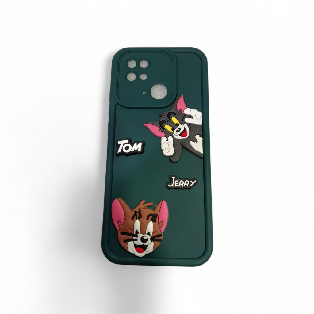 Cute Tom & Jerry 3D Cartoon Back Cover for Redmi 10C YYY MART