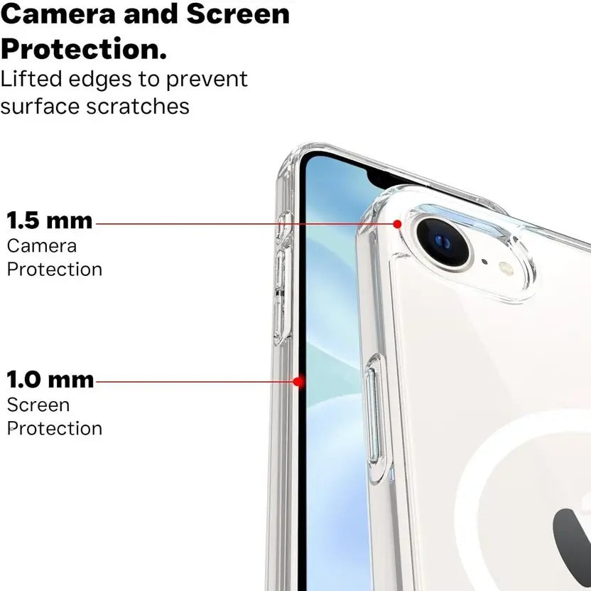 Back Cover for Apple Iphone 16E Magsafe Transparent Mobile Back Cover  (Transparent, Magsafe, Pack of: 1)