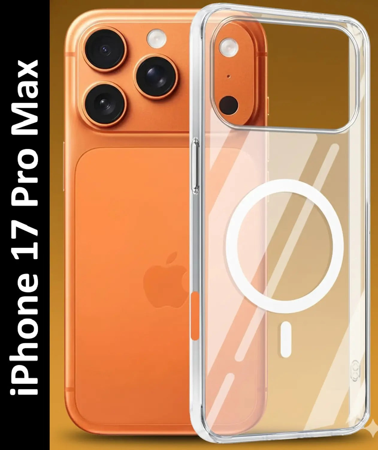 Back Cover for iPhone 17 Pro Max, MagSafe Transparent Hard | Shockproof Scratch Resistant Case  (Transparent, Magsafe, Pack of: 1)