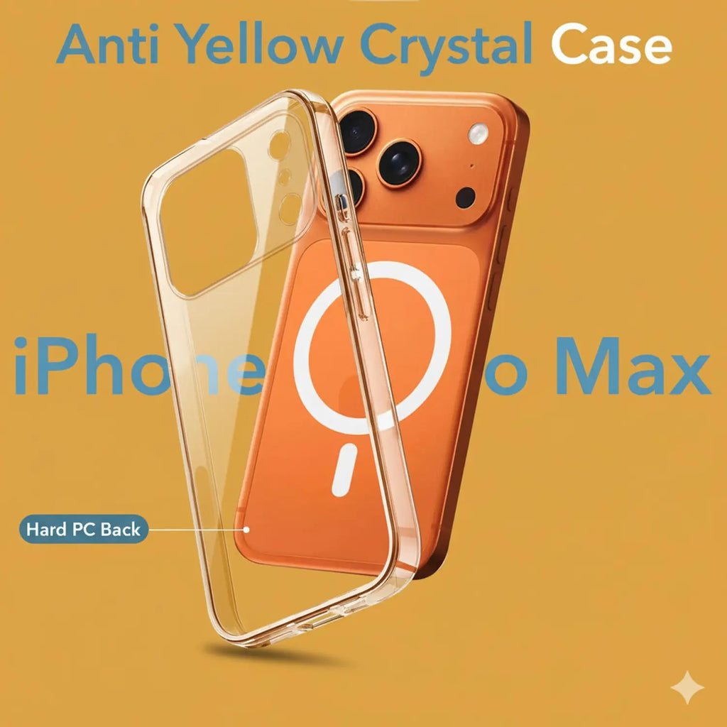 Back Cover for iPhone 17 Pro Max, MagSafe Transparent Hard | Shockproof Scratch Resistant Case  (Transparent, Magsafe, Pack of: 1)