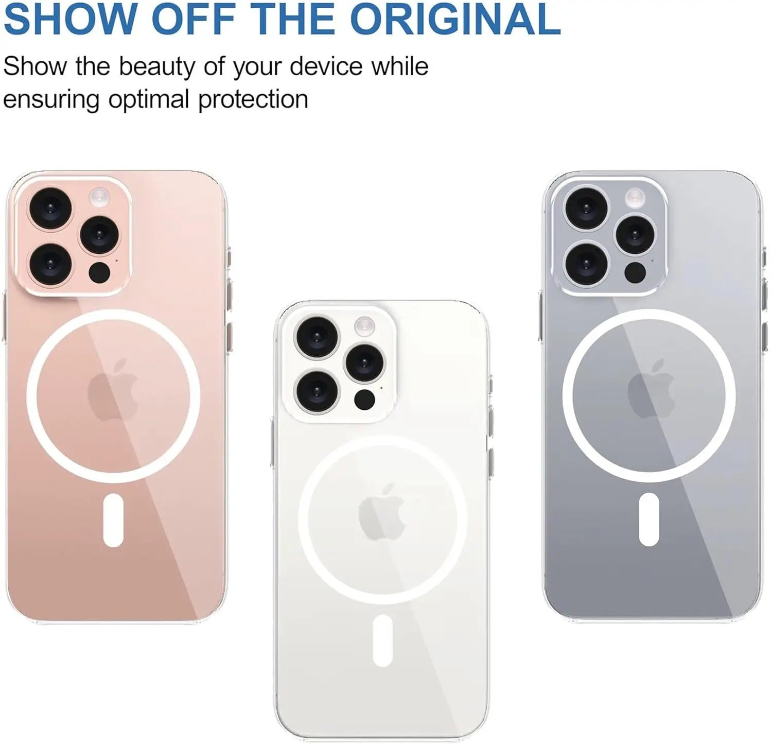 iPhone 16 PRO Compatible Magnetic Charging-Transparent Protective Cover with Enhanced  (Transparent, Magsafe, Pack of: 1)