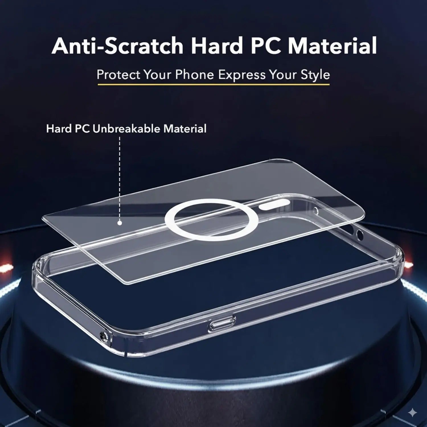 Back Cover for iPhone 17 Pro Max, MagSafe Transparent Hard | Shockproof Scratch Resistant Case  (Transparent, Magsafe, Pack of: 1)