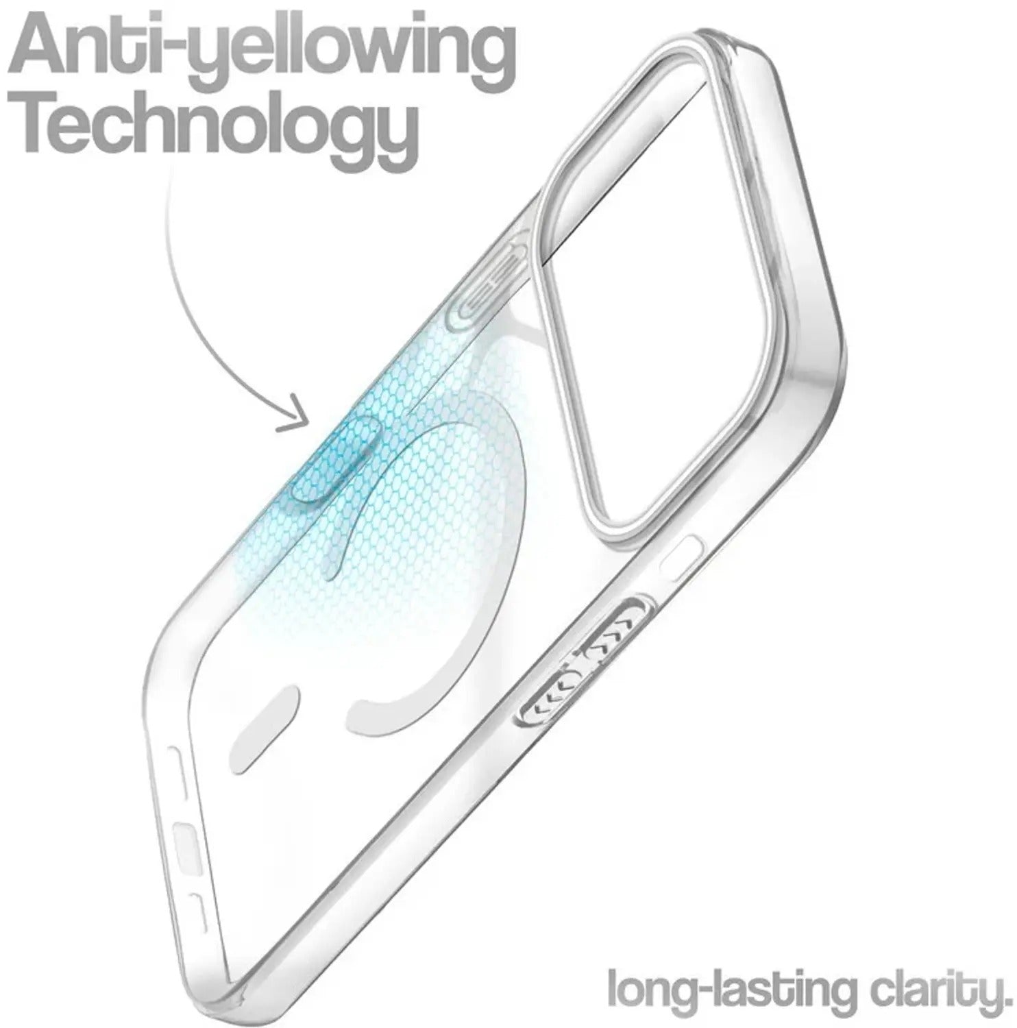 Back Cover for iPhone 17 Pro Max, MagSafe Transparent Hard | Shockproof Scratch Resistant Case  (Transparent, Magsafe, Pack of: 1)