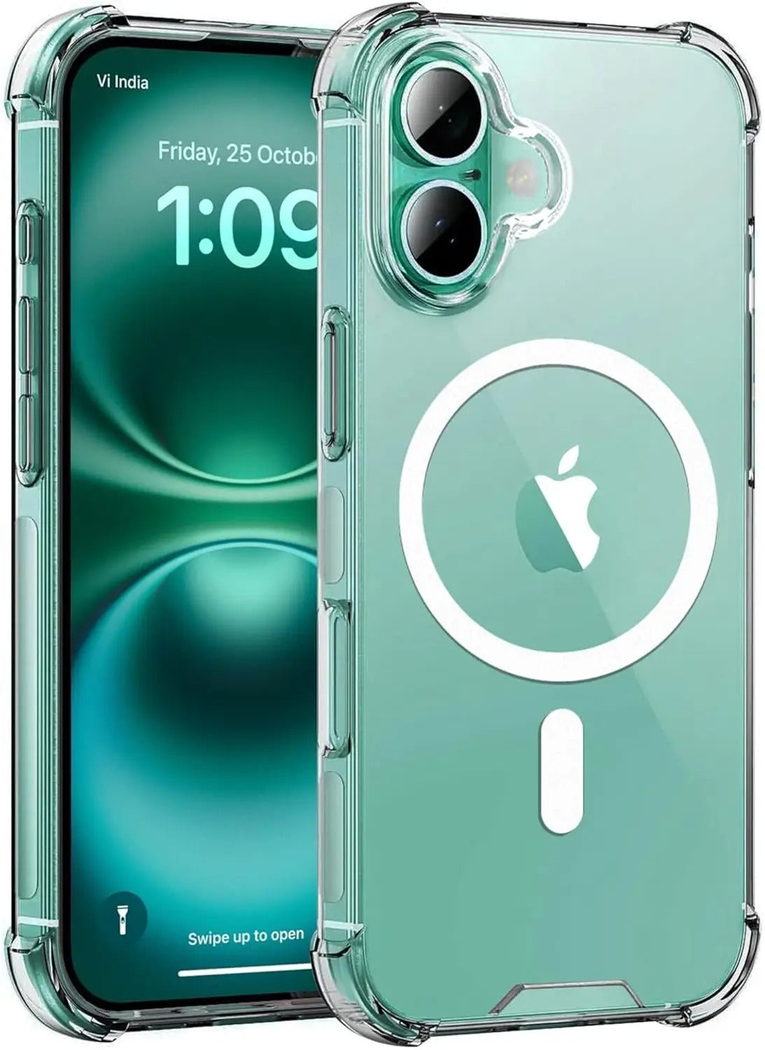 iPhone 16 Plus Magnetic Transparent Case | Shock Proof Design & Camera Protection | Magsafe Wireless Charging case for iPhone 16 Plus | Sleek Hard Crystal Cover - Clear Back