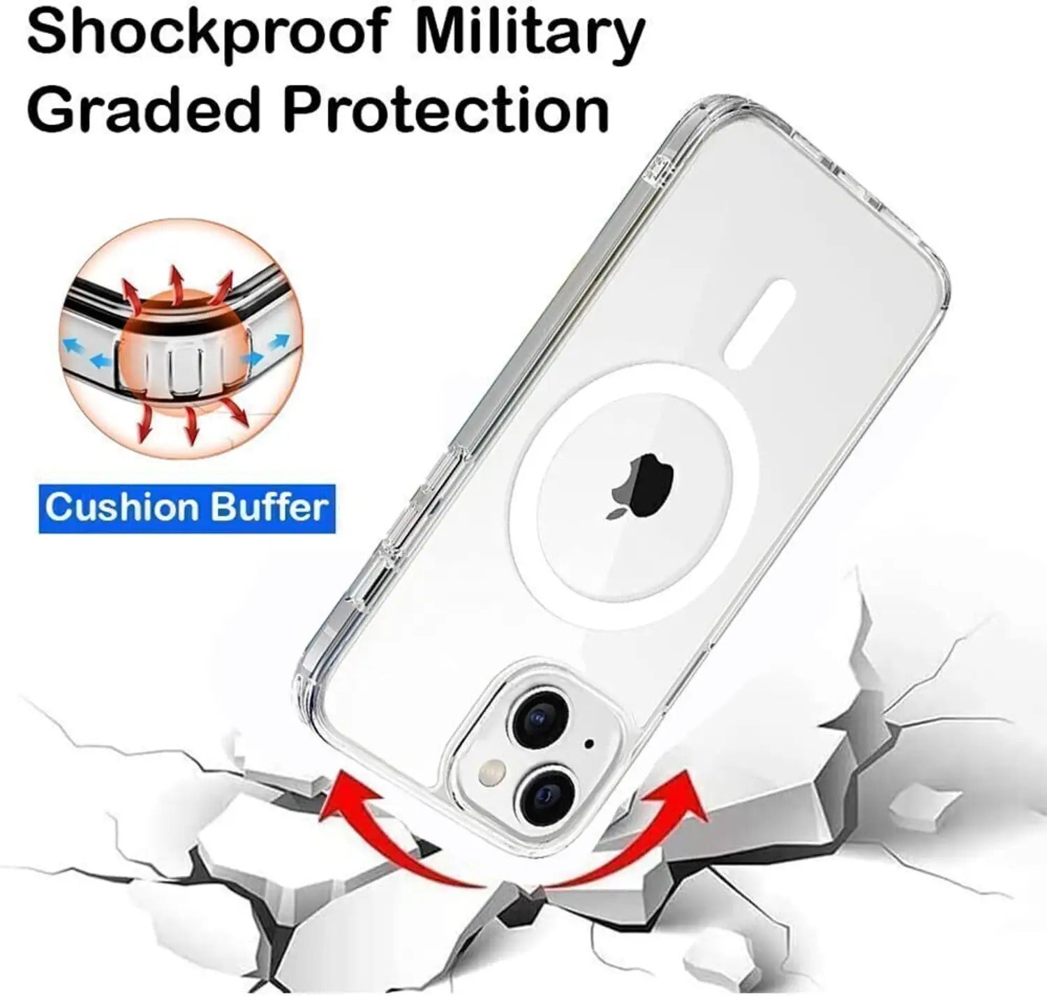 Back Cover for Apple iPhone 15, Caseex Clear Magnetic Hard PC Case for iPhone 15  (Transparent, Magsafe, Pack of: 1)